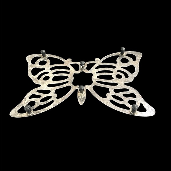 Vintage 1970s Metal Butterfly Footed Trivet Leonard Italy - Picture 5 of 6